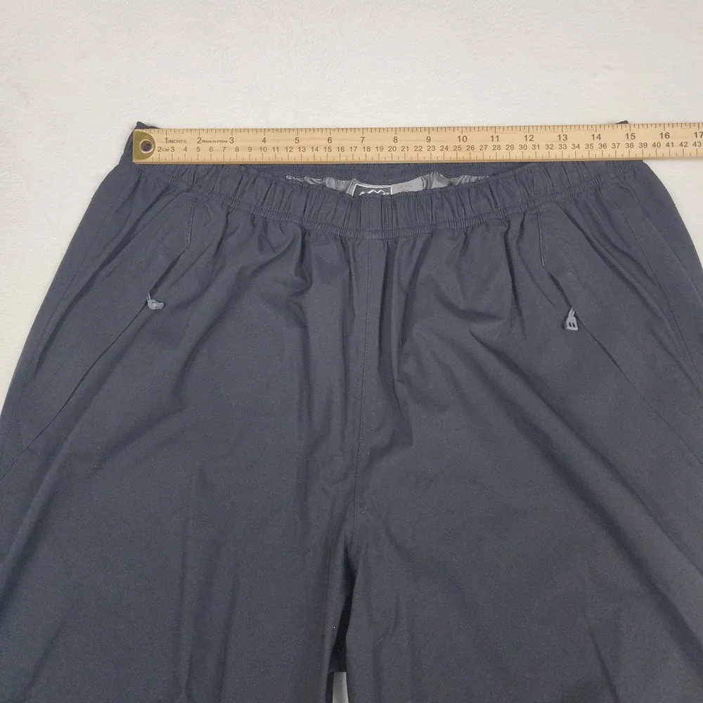 REI Rain Pants Mens Medium Gray Waterproof Hiking Nylon Zip Leg Outdoor